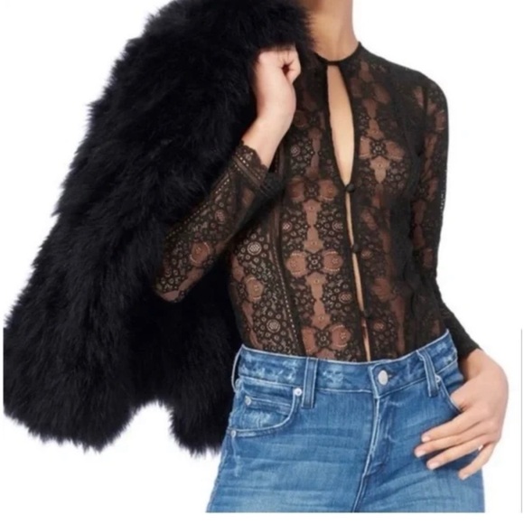 FOR LOVE AND LEMONS- Skivvies Else Lace Long Sleeve Bodysuit Lingerie Festival - Picture 3 of 9